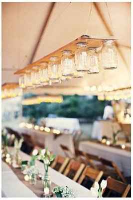 Spring, Summer & Fall Brides ~ Inexpensive wedding centerpeices & decor... MASON JARS!