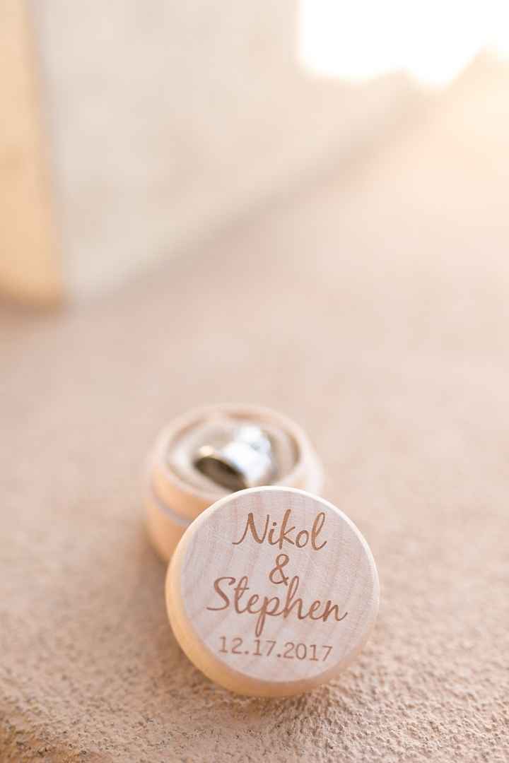 The box and our rings for the ring warming