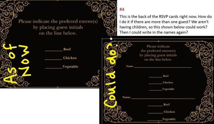 Also, I'd like to do the back with names, but again what to do about un-named dates of guests? 