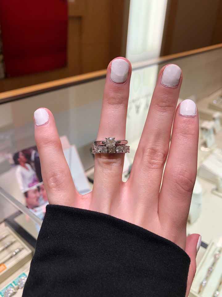 Big wedding band with dainty diamond? - 1