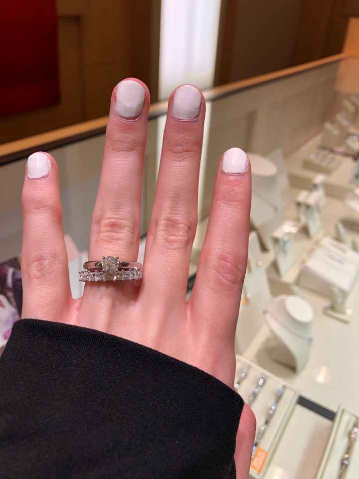 Big wedding band with dainty diamond? - 2