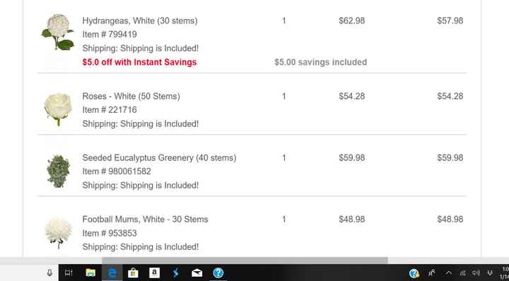 Flower order from Sams Club