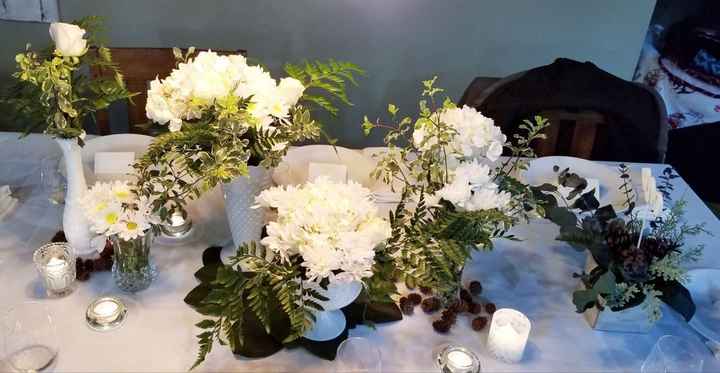trial run of fresh floral in my vintage milk glass and cut glass vases 