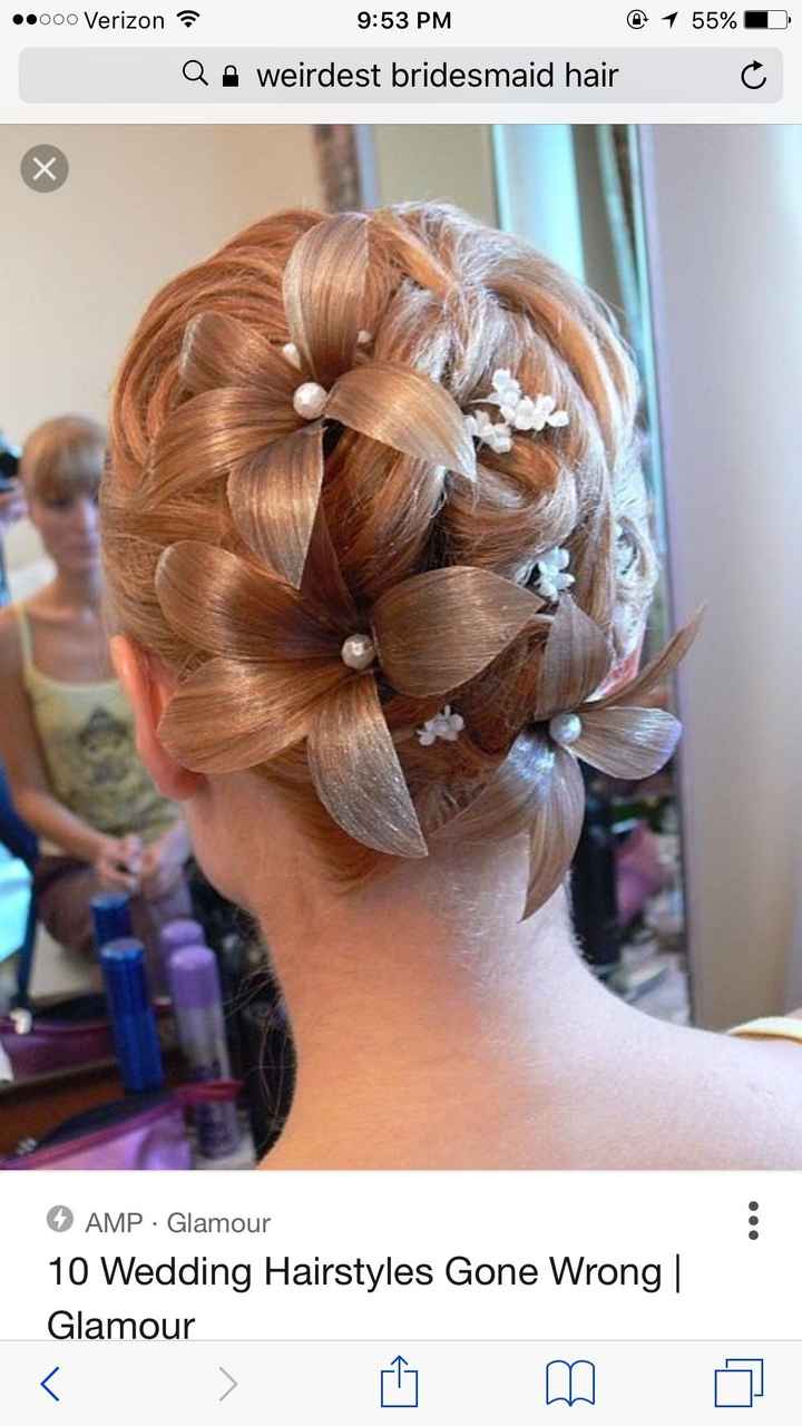 Bride requesting specific hairstyle thats absolutely hideous and not paying for it