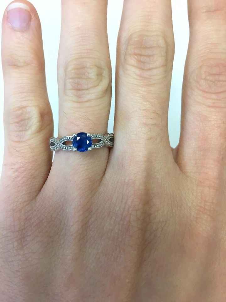 sapphire ring custom made by my fiance and I