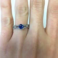 sapphire ring custom made by my fiance and I