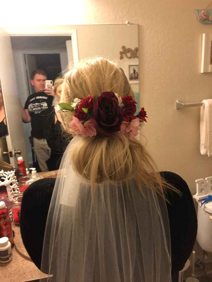 Veil underneath bun