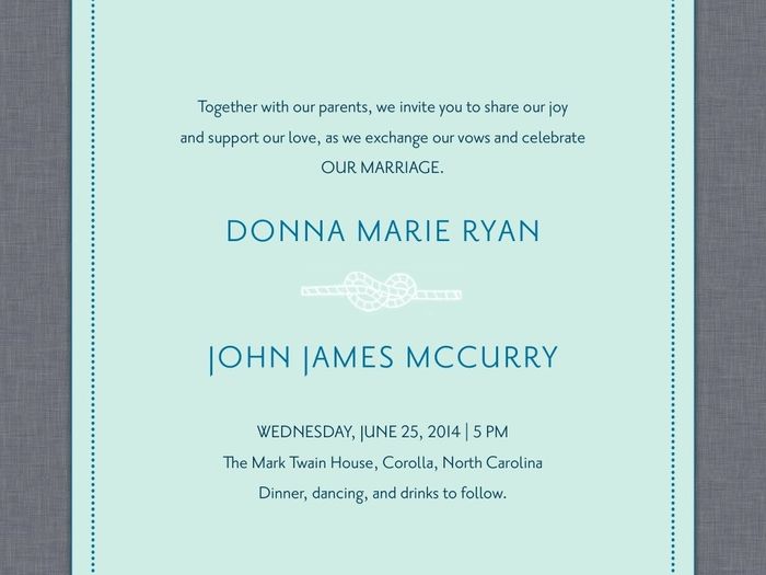 Rough Copy of Invitations Came; What Do YouThink?