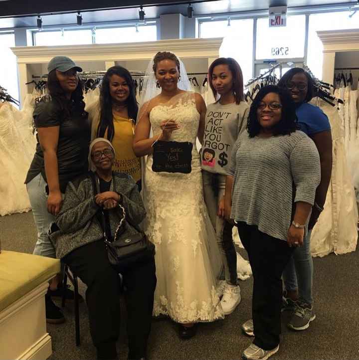 Who are you taking with you to look for dresses?