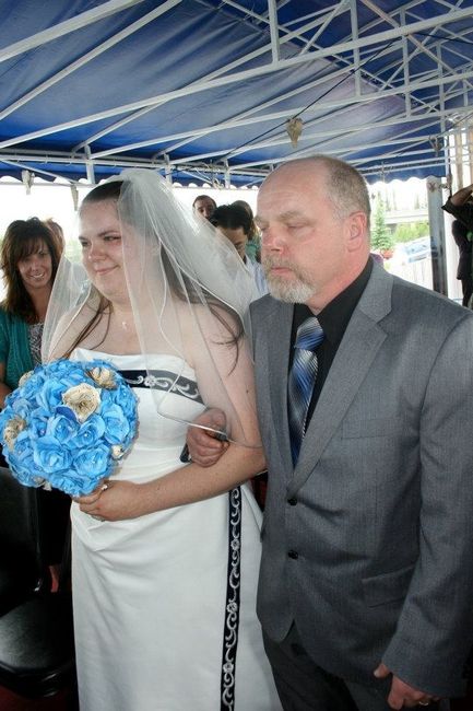 who walked/will walk you down the aisle?
