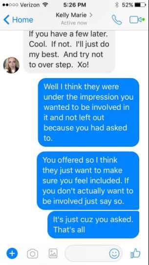 Sister contacting me about bridesmaids 