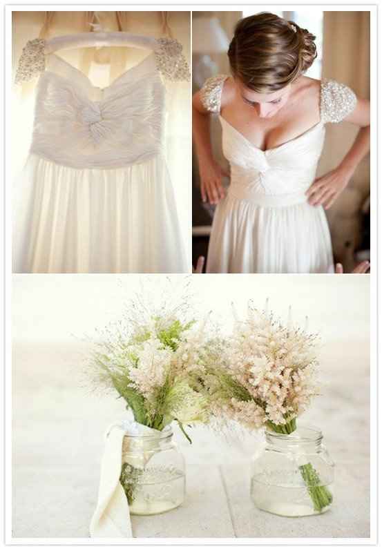 Cap sleeves for wedding gown