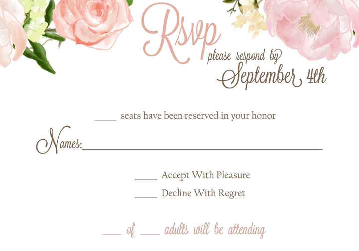 We have reserved __ Seats for you = RSVP help?