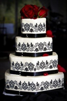 I NEED unique IDEAS FOR A RED, BLACK AND WHITE WEDDING?