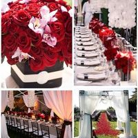 I NEED unique IDEAS FOR A RED, BLACK AND WHITE WEDDING?