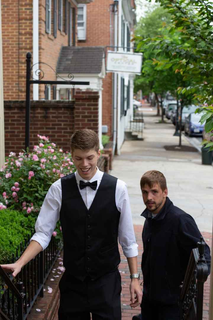 My now-hubby walking in!