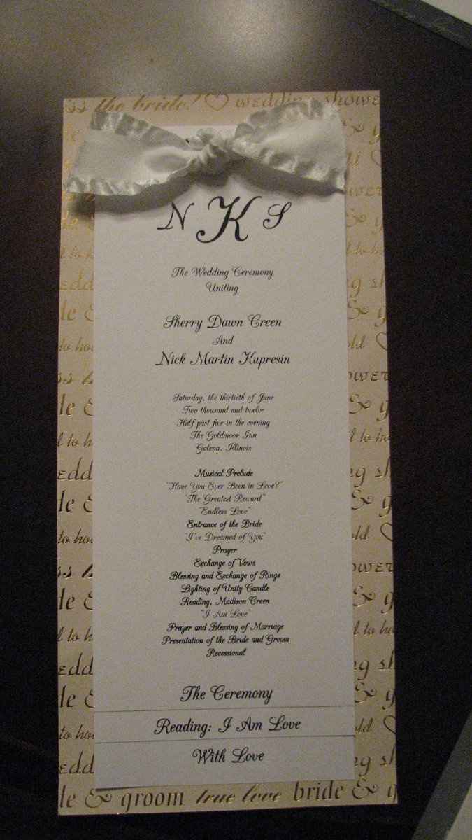 DYI wedding programs!