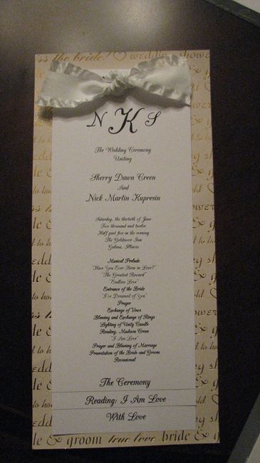 DYI wedding programs!