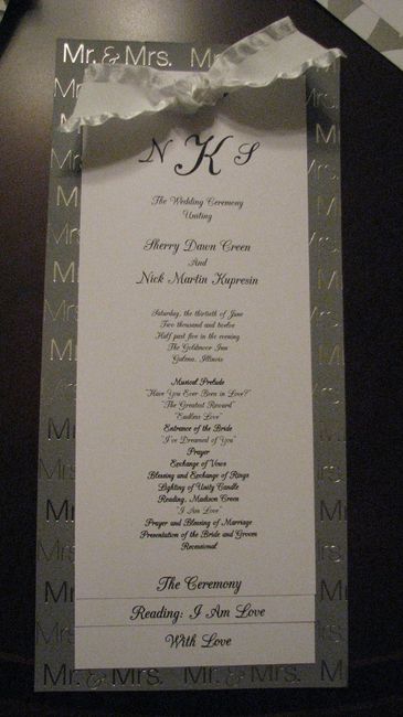 DIY wedding programs!