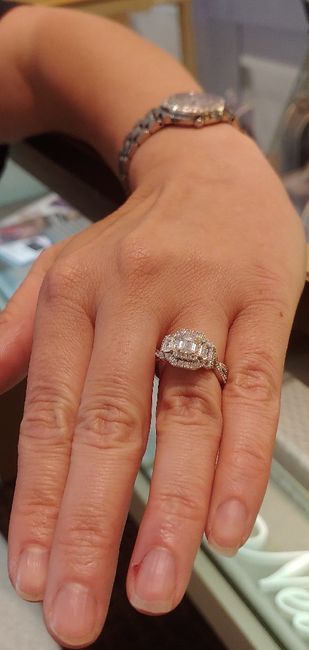 Is it ok to ask you for how many  ct’s is your engagement ring? And for the price and brand? 9