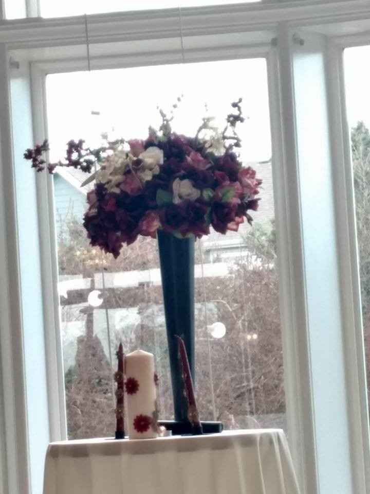 one of the tale centerpieces I made, one broke before I walked down the isle
