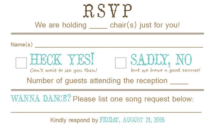 RSVP Cards - What does yours look like?