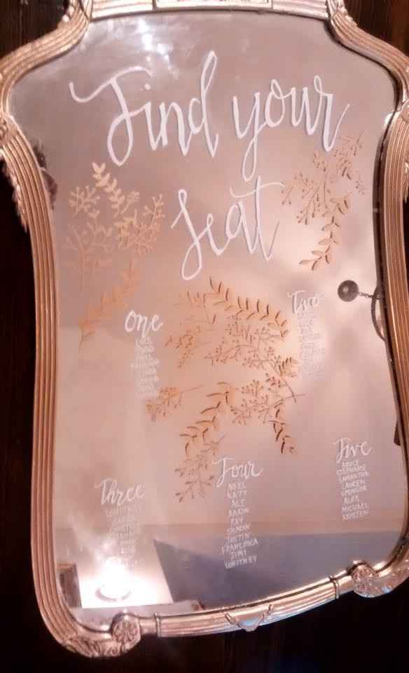 DIY mirror seating chart