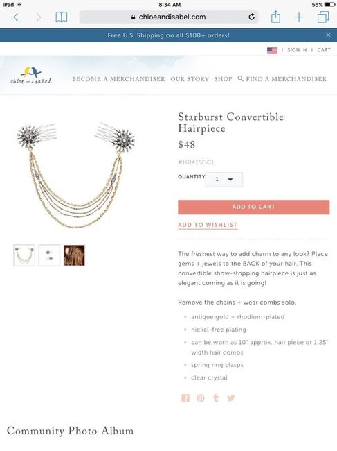 What kind of headpiece are you going with?