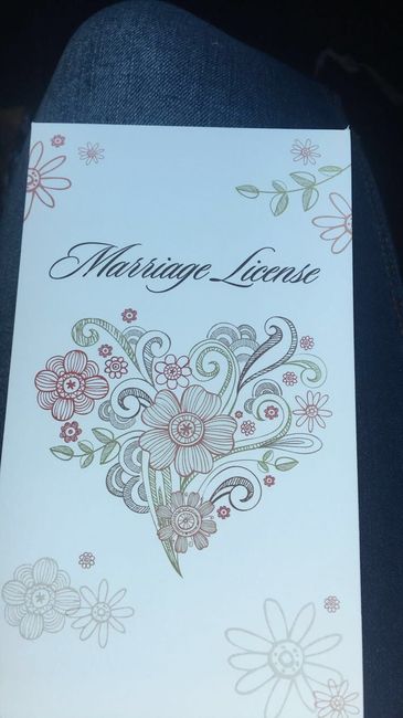 Marriage license!