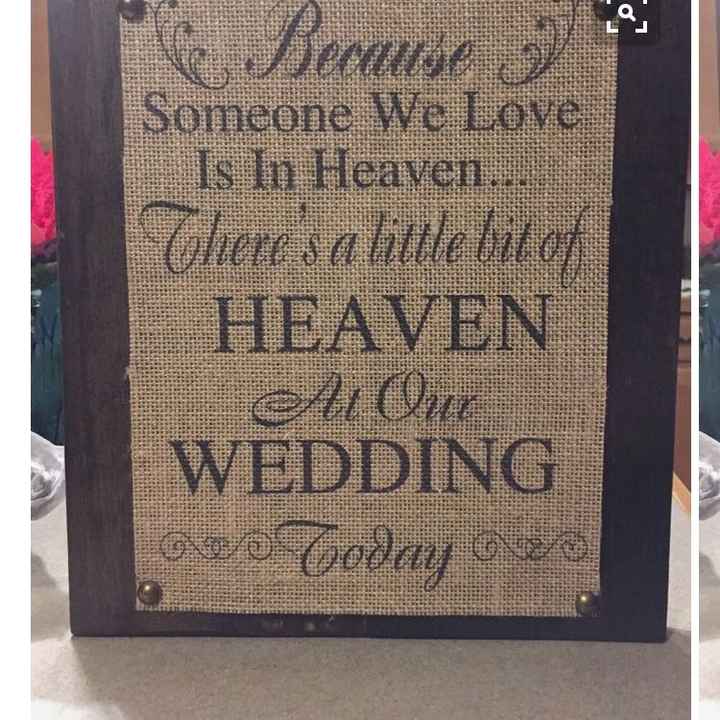 Memorial tables at wedding