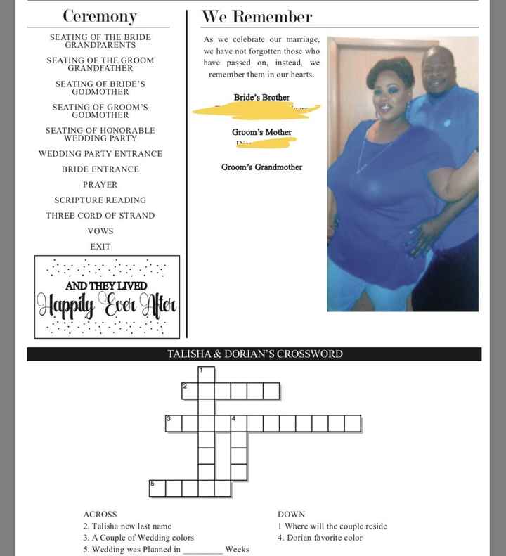 Our Wedding Paper Program