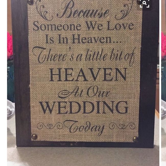 Memorial tables at wedding
