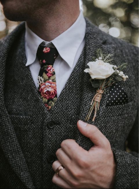 Black shirt and dark grey suit for groomsmen 3