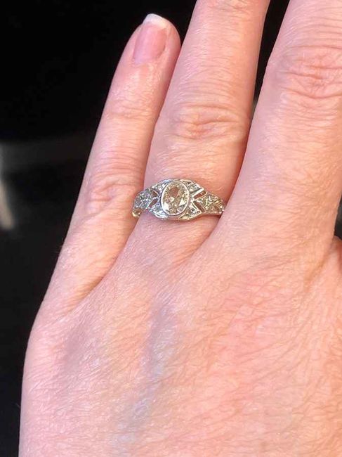 Does anyone have colored engagement/wedding ring 5