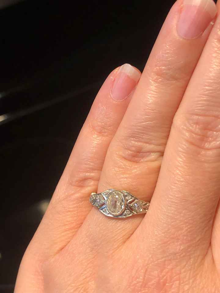 Ladies let see your round engagement rings and wedding bands!!!! - 1
