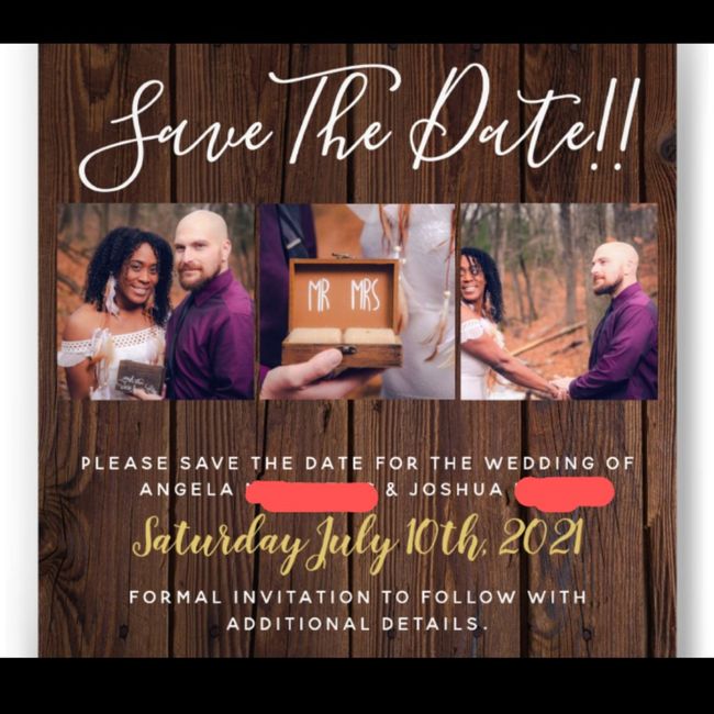 Photo save the dates...completed $25 bucks! 1
