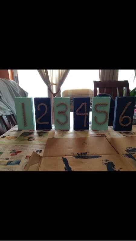 DIY she'll bouquet, table numbers and card box!