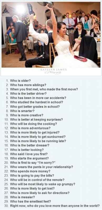 Wedding Reception Shoe Game?