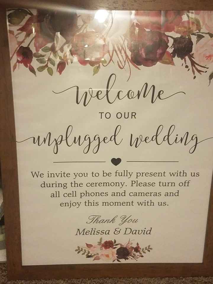 No phone wedding sign. - 1