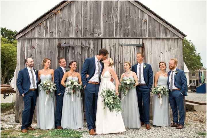 Gray dress/navy tux - 1