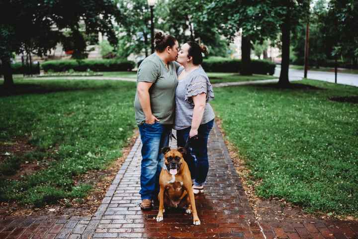 Dogs in engagement photos - 2