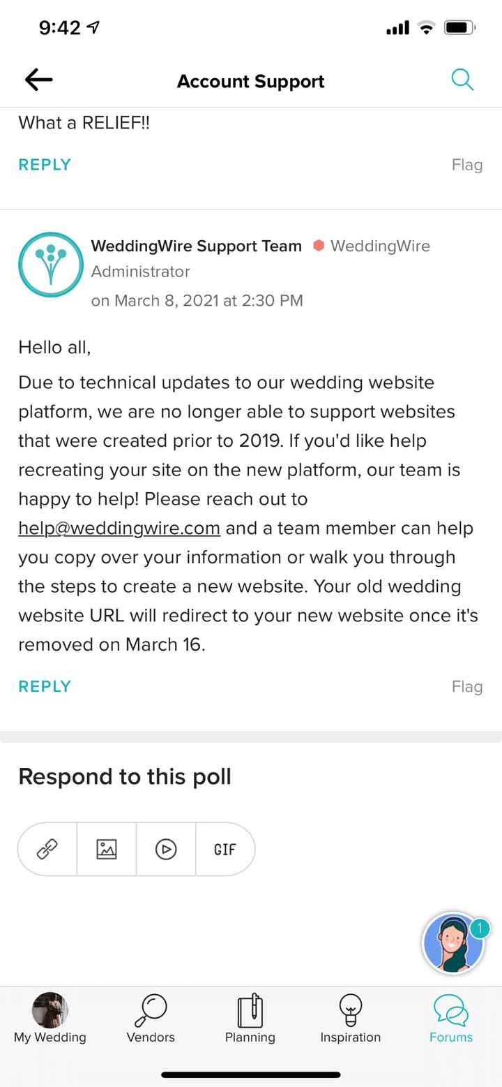 Missing wedding website?? - 1