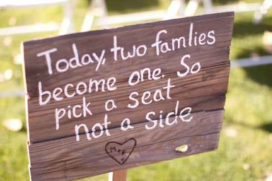 Bride side groom side?