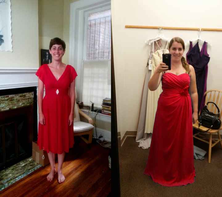 Do these dresses look okay with each other? (pic)