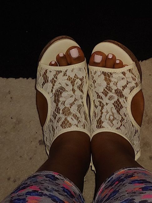 Post ceremony shoes and wedding day perfume came in 2