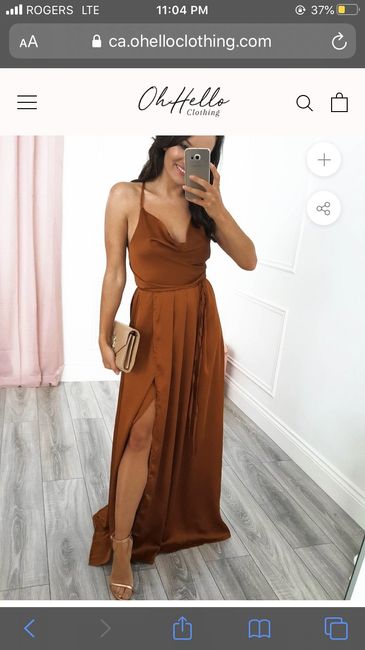 Bridesmaid Dresses- Dark, Metallic Copper Fabric - 1