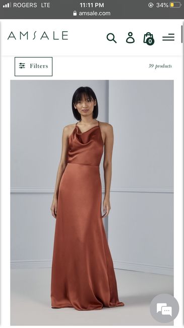 Bridesmaid Dresses- Dark, Metallic Copper Fabric - 3