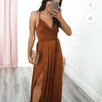 Bridesmaid Dresses- Dark, Metallic Copper Fabric - 1