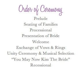 Order of Ceremony