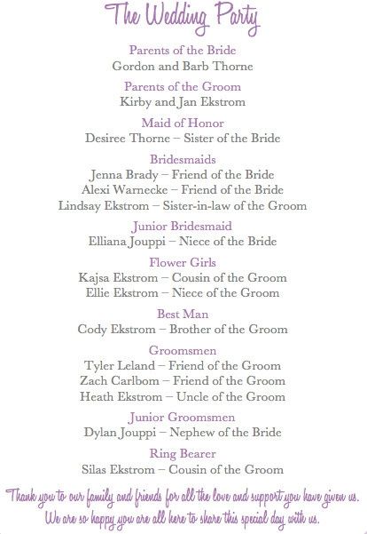 Order of Ceremony